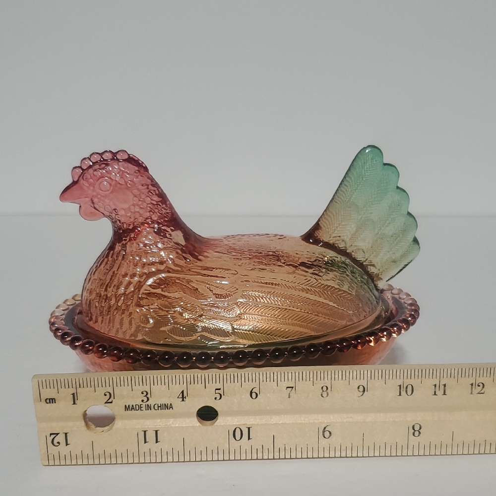 Rainbow Glass Hen On The Nest~medium - Picture 5 of 5